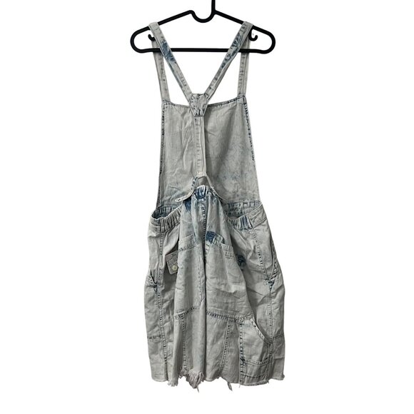 Free People Acid Wash Drop Crotch Shortall Hemp Blend Womens Size Medium NEW - Picture 2 of 6